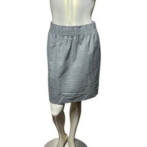J.Crew Gray Wool Blend Elastic Waist Midi Pencil Skirt with Pockets Size 6